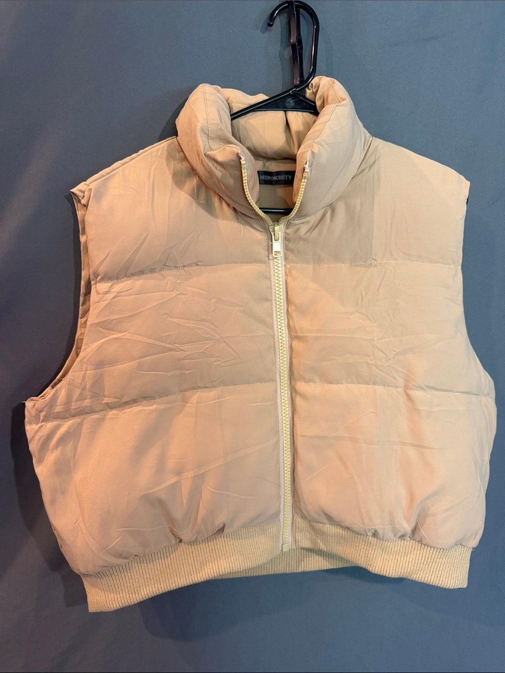 Beige Puffer Vest - Women's